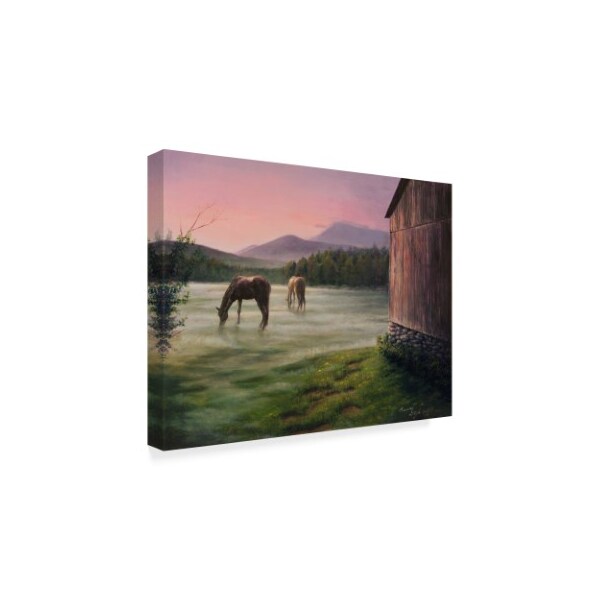 Beverly Doyle 'Morning Mist Horses' Canvas Art,24x32